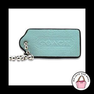 RARE 2" COACH LEGACY Mint Green Leather Nickel Fob Bag Charm Keychain Hang Tag